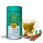 Woolah Green Tea with Arjuna and Cinnamon, Stronger Heart Muscle and Better Weight management Organic BAGLESS Tea Dip (30 Dips /60 Cups) 100% PLASTIC FREE