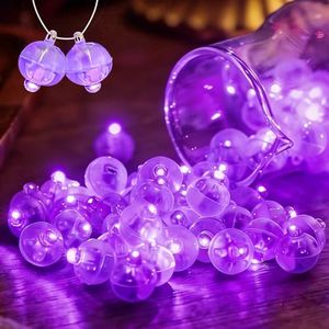 FWYWNL LED Balloon Lights with Hook Long Standby Time Mini Light Battery Powered, Waterproof Round Ball Lights for Paper Lantern Party Christmas Birthday Wedding (Purple, 200 Pcs)