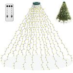 Christmas Tree Lights 400 LEDs, aneeway Christmas Lights with 8 Light Modes & Memory Function, 6.6FT x 16 String Lights with Timing Function & Remote Control for Christmas Ornaments -Warm White