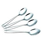 DynkoNA Dessert Spoons Set of 12, Stainless Steel Small Spoon Set Cuillere Acier Inoxydable