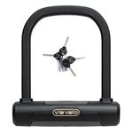 Via Velo Bike U Lock | Via Velo Elite Short U Lock 20CrMnTi Steel Anti-Theft 17mm Shackle Inside Size: 4.7 x 5.7 in Sold Secure Diamond Approval for Electric Bikes, Scooters & Folding Bikes