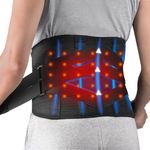 HONGJING Heated Back Brace for Lower Back Pain Relief, Heating Compression Belt Rechargeable for Herniated Disc and Scoliosis Pain Relief (L)