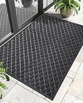 DEXI Large Door Mat 6'x4' Front Indoor Outdoor Doormat,Heavy Duty Rubber Outdoor Rug for Entryway Patio Garage,Charcoal Grey