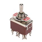 5pcs DPDT 6 Pin 3 Position Toggle Switch Hand Control Valve ON-OFF-ON Mini Toggle Switch with 12mm Single Mounting Hole 250V 15A