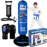 Inflatable Kids Punching Bag Toy Set, Boxing Bag Toy for Boys Age 3-12, Karate/Taekwondo/MMA Toys Gifts for Boys (Blue)