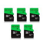 KEXIN 32GB Micro SD Card 32 GB Class 10 MicroSDHC UHS-I Memory Card High Speed Micro SD Card, C10, U1, 5 Pack Micro SD Cards