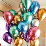 Flyloons 50 pcs Multi Color Chrome Balloons for Birthday decoration celebration Anniversary baby shower Girls Boys Men Women