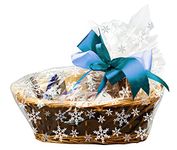 Anniversary House 6 pieces Silver Snowflake BOPP Gift Basket Cellophane Bags, 41 x 46 CM, Including Twist Ties, M550