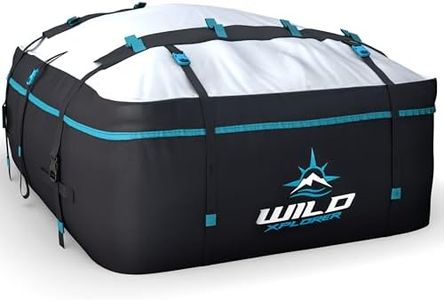 Wild Xplorer Rooftop Cargo Carrier - 23 Cubic Feet (XXL), Waterproof Soft Shell Car Roof Cargo Carrier, Heavy Duty Car Top Luggage Cargo Bag with Patented Door Hooks and Non-Slip Mat