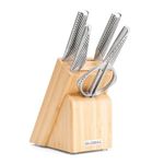 Global Takashi 6-Piece Knife Block Set – Premium Japanese Stainless Steel Kitchen Knives with Razor-Sharp Edges, Lightweight Balanced Design & Stylish Storage Block for Home Chefs