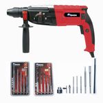 ENON 30Mm Hammer Drill Machine 1000W,Reversible&Variable Speed Hammer Drill With Three Functions,1300 Rpm,Drill Chuck Adaptor,Heavy Duty(Xe-2301),Red