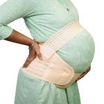 MOELELO Pregnancy Support Belt 3 in 1 Pre Natal-Belly Band, Breathable Adjustable Abdominal Binder Pelvic Waist Support, Helps in Back Pain, Pre and Postpartum, XL, Skin