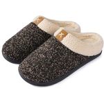 ULTRAIDEAS Men's Cozy Memory Foam Slippers with Fuzzy Plush Wool-Like Lining, Slip on Clog House Shoes with Indoor Outdoor Anti-Skid Rubber Sole(Limonite, UK Size 6-7)