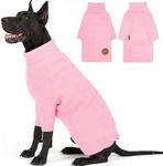cyeollo 4XL Dog Sweater, Knitwear Turtleneck Soft Knitwear Pullover Sweaters Warm for Giant Breed Dog Clothes for Large Female Dogs, Pink XXXXL