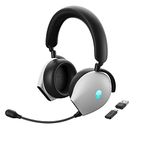 Alienware AW920H Tri-Mode Wireless Gaming Headset - Dolby Atmos Surround Sound, 2.4GHz Wireless, Bluetooth 5.2, 3.5mm Wired, Unidirectiona Boom Mic, AlienFX RGB Colors - Lunar Light