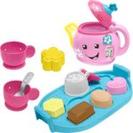 Fisher-Price Toddler Toy Laugh Learn Sweet Manners Tea Set with Smart Stages Learning Songs for Pretend Play Kids Ages 18+ Months