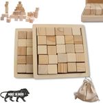 GIFT EQUALS LOVE Wooden Building Blocks Cubes with Tray for Crafts DIY Project Montessori Toy Set of 50 Cubes & 2 Trays 3CM*3CM for Kids (50 PCS Set)