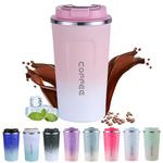 EACHPT Travel Mug, 510ml Coffee Travel Mug with Leakproof Lid,Stainless Steel Thermal Cups for Hot Drinks,Reusable Vacuum Insulated Coffee Cups, Travel Coffee Mug for Hot Cold Drinks/Tea