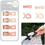 All4Ella Baby Blanket Stroller Clips (4 Pack) | Hooks Muslin to Stroller | Australian Baby Product | Infant/Toddler | Peach/Cream