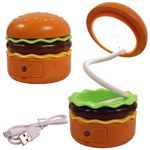 Burger Lamp with Sharpener Table Lamps Desk Lamps Burger Design Desk Light for Kids & Adults, Rechargeable Desk Lamp with Sharpener, Study Desk Light for Study Room/Home/Office