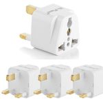 Hi-PLASST UK Adapter for Indian Pins (Pack of 4) G-Type Power Plug Converter for England, Dubai, Tanzania,Singapore, Ireland, Wales, Scotland, Perfect Adaptor for Charging Laptop, Camera, Phone.