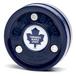 Green Biscuit NHL Pucks - Toronto Maple Leafs - Hockey Training Puck, Stays Flat, Passing/Handling Street Hockey