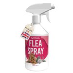 Petsly Flea Spray for the Home - 500ml - Max Strength, 100% Non-Toxic, Fast-Acting, Non-Staining, Long-Lasting Protection, Effective for Mattresses, Bedding, Furniture & Textiles - Family & Pet Safe