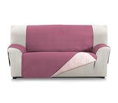 Martina Home Milano Cover Sofa Cover, Quilted Reversible 3 Seater Sofa Protector Aubergine/Salmon