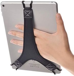 TFY Security Hand Strap Holder Finger Grip for Tablets - iPad Air/iPad Pro 9.7" / iPad 9.7" / Samsung Galaxy Tab 10.1" / Tab 4 10.1" / Tab Pro 10.1" / Tab S 10.5 and More (Black)