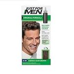 Just For Men Original Formula Medium-Dark Brown Hair Dye, Targets Only The Grey Hairs, Restoring The Original Colour For a Natural Look – H40