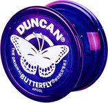 Duncan Toys Butterfly Yo-Yo, Beginner Yo-Yo with String, Steel Axle and Plastic Body, Purple (3124BU-ECHAP)