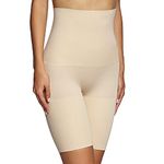 Maidenform Women's Flexees Shapewear Hi Waist Thigh Slimmer, Latte Lift, Large
