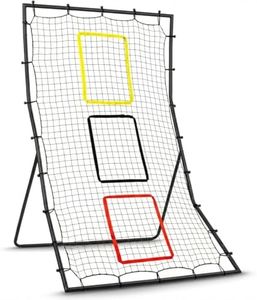 Garvee Back Net for Baseball & Softball - 6 x 4 ft Pitching and Fielding Rebounder with 3 Goal Zones