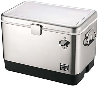 Captain Stag UE-76 Cooler Box, Stainless Steel Foam Cooler, 13.2 gal (51 L), Includes Drain Plug and Bottle Opener