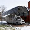 GREEN PARTY 14 x 25 x 13 ft Metal RV Carport Kits with Galvanized Steel Roof, Heavy Duty 2 Car Outdoor Car-Shed Canopy, Car Tent Metal Garage Shelter for RV, SUV, Truck, Tractors and Boats, Gray