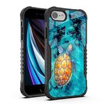 FJyuanqi for iPhone SE 2022/2020 Case Men Women, Sea Turtle Cute Design Heavy Duty Shockproof Hard Plastic Bumper +Soft Silicone Rubber Protective Case for iPhone 7/8/6/6s/SE 3rd 2nd Generation