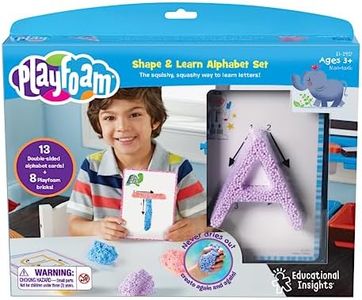Educational Insights Playfoam Shape & Learn 26 Letter Alphabet Set with Assorted Colors and Flash Card Set, Sensory Toy for Preschoolers Learn to Write, Kids, Boys & Girls, Ages 3+