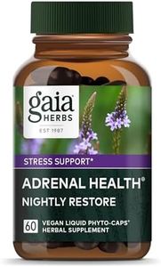 Gaia Herbs Adrenal Health Nightly Restore - Herbal Supplement with Ashwagandha, Magnolia Bark, Cordyceps, Lemon Balm, and More - 60 Vegan Liquid Phyto-Capsules (30 Servings)