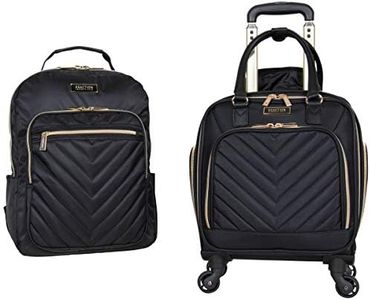 Kenneth Cole Reaction Chelsea 20" Polyester-Twill Expandable, Black, 2-Piece Set (20"/28"), Chelsea Luggage Chevron