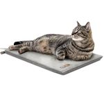 K&H PET PRODUCTS Thermo-Kitty Mat Heated Pet Bed Gray 12.5 X 25 Inches