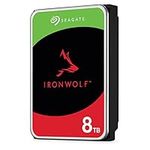 Seagate IronWolf, 8 TB, NAS, Internal Hard Drive, CMR, 3.5 Inch, SATA, 6GB/s, 5,400 RPM, 256MB Cache, for RAID Network Attached Storage, 3 year Rescue Services (ST8000VN004)