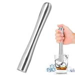 Cocktail Muddler Stainless Steel,18.5cm/7.3inch Mojito Masher with Grooved,Professional Drink Muddler Fruit Ice Crusher Lemon Muddler Fruit Mixer Bartender Tool for Mojitos, Margaritas