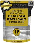 Aromasong Dead Sea Salt for Soaking - Coarse Grain Bath Salt Soak - 19 Lbs Bulk Resealable Pack - Leaves Your Skin Softer Then Epsom Salt
