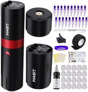 Mast Flip2 Tattoo Kit Wireless Tattoo Machine Pen Kit with Two Batteries Adjustable Strokes Length Tattoo Gun Kit Tattoo Supplies