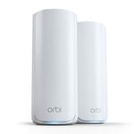 NETGEAR Orbi 770 Series Tri-band WiFi 7 Mesh Network System (RBE772) - Router + 1 Satellite Extender, Security Features, Up to 11Gbps, Covers up to 5,500 sq.ft., 100 Devices, 2.5 Gig Internet Port