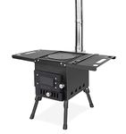 Portable Wood Burning Stove - RUN.SE Hot Tent Stove with Chimney Pipe, Outdoor Camping Wood Stove for Tent, Shelter, Heating and Cooking