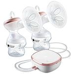 Tommee Tippee Made for Me Double Electric Breast Pump, Strong Suction, Soft Feel, USB Rechargeable, Quiet, Portable, Express Modes, Baby Bottles Included