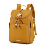 MKF Collection Backpack Purse for Women Vegan Leather Top-Handle Ladies Fashion Travel Pocketbook Bag – Daypack By Mia K, Angela Mustard, Large, Angela