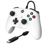 YCCTEAM Wired Controller for Xbox One, Wired Xbox one USB Gamepad Controller Compatible with Xbox One/S/X/PC Windows 10/11 with 3.5mm Headset Audio Jack(White)