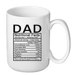 Awesome Dad Nutritional Facts Label Coffee Mug - 15 Oz Funny Unique Gift Idea for Husband, Dad, from Wife, Daughter, Son for Birthday, Christmas, Valentine's Day, Anniversary